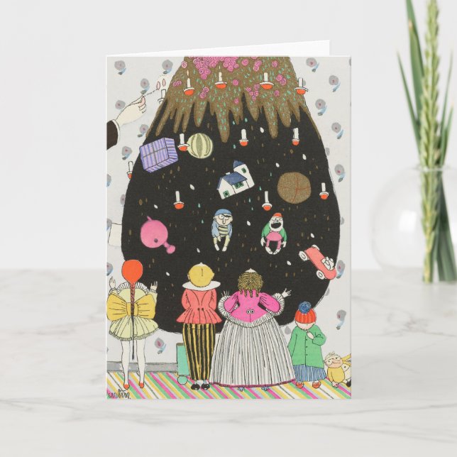 Cartes Pour Fêtes Annuelles Enfants En Costumes Décorant Arbre De Noël (Devant)