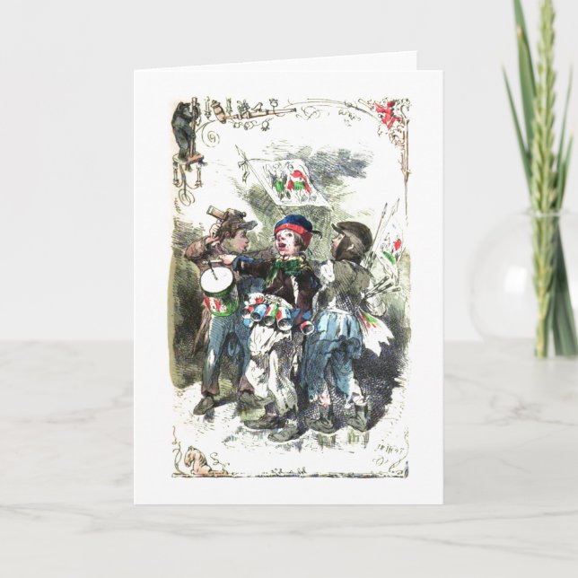 Cartes Pour Fêtes Annuelles Enfants faisant Noël de musique (Devant)