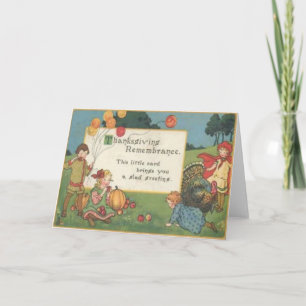 Cartes Pour Fêtes Annuelles Enfants Jouant Dans Un Champ
