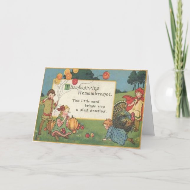 Cartes Pour Fêtes Annuelles Enfants Jouant Sur Le Terrain (Devant)