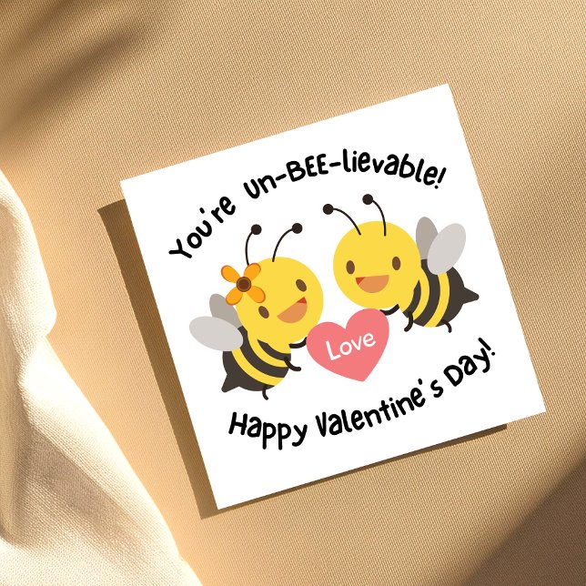Cartes Pour Fêtes Annuelles Enfants mignonne Bee Valentine's Day (Créateur téléchargé)