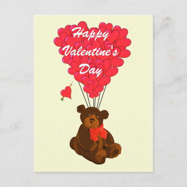 Cartes Pour Fêtes Annuelles Enfants ours en peluche Valentines (Devant)