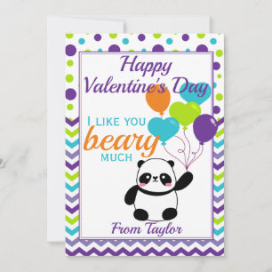 Cartes Pour Fêtes Annuelles Enfants Panda Saint Valentin