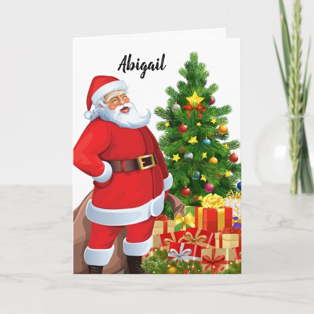 Cartes Pour Fêtes Annuelles Enfants Personnels De Noël Du Père Noël CUSTOM (Devant)