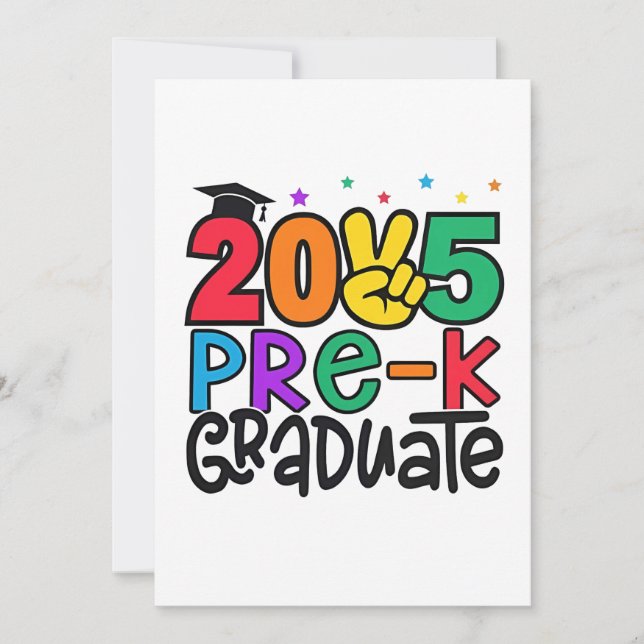 Cartes Pour Fêtes Annuelles Enfants pré-K Grad 2025 Préscolaire Graduation (Devant)