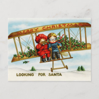 Cartes Pour Fêtes Annuelles Enfants Vintage De Noël À La Recherche De Père Noë
