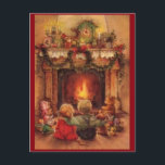 Cartes Pour Fêtes Annuelles Enfants Vintage De Noël Par Le Feu<br><div class="desc">Enfants de Noël Vintage par le feu</div>