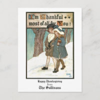 Enfants vintages avec Salutation Thanksgiving