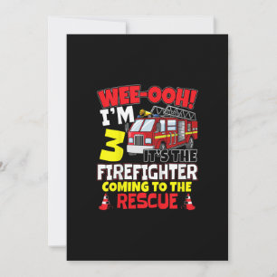 Cartes Pour Fêtes Annuelles Enfants YEE-OUH ! Je suis un camion de pompiers ca