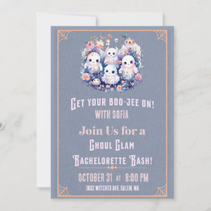 Cartes Pour Fêtes Annuelles Enfilez Votre Boo-Jee ! Ghoul Glam Bachelorette Ba