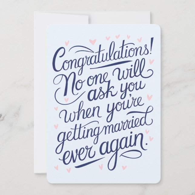 Cartes Pour Fêtes Annuelles Enfin Se Marier Couples Amoureux Mariage (Devant)