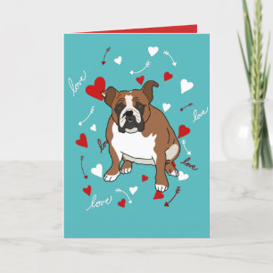 Cartes Pour Fêtes Annuelles English Bulldog Saint-Valentin  