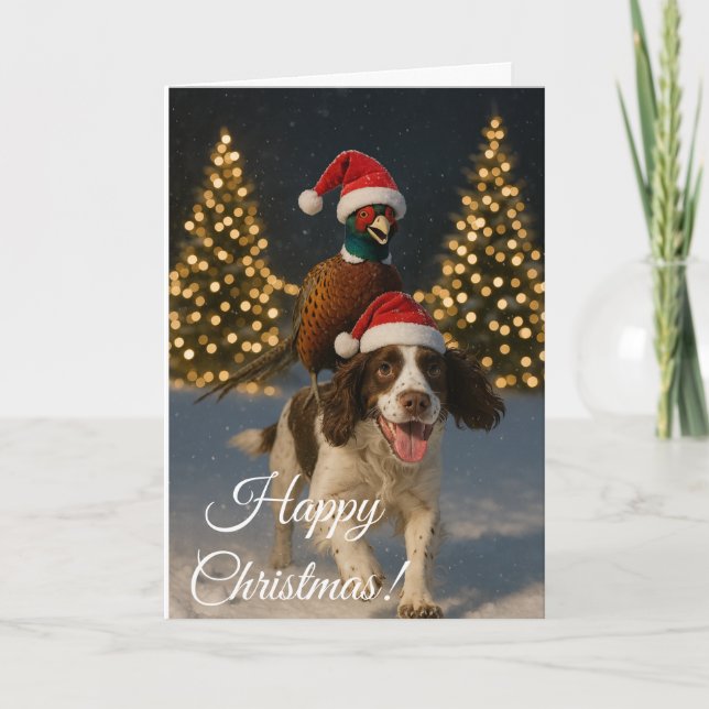 Cartes Pour Fêtes Annuelles English Springer Spaniel Christmas greeting card (Devant)