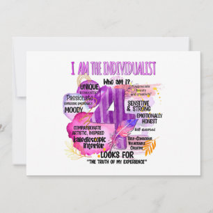 Cartes Pour Fêtes Annuelles Enneagram Type 4 - Je Suis Individualiste