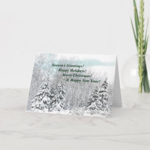 Cartes Pour Fêtes Annuelles Enneigement hivernal !