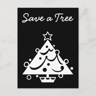 Cartes Pour Fêtes Annuelles Enregistrer un arbre Noël étoile noir et blanc