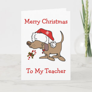 CARTES POUR FÊTES ANNUELLES ENSEIGNANT/CHRISTMAS-CHRISTMAS PUPPER POUR ENSEIGN
