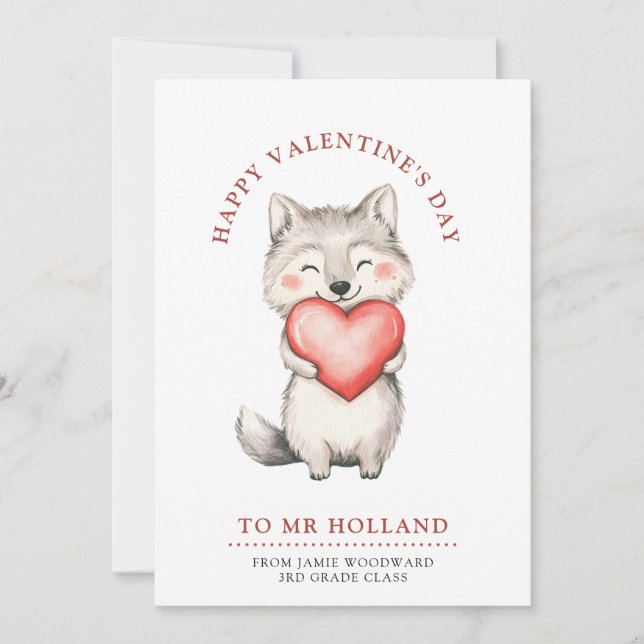 Cartes Pour Fêtes Annuelles Enseignant Joyeuse Saint-Valentin    (Devant)