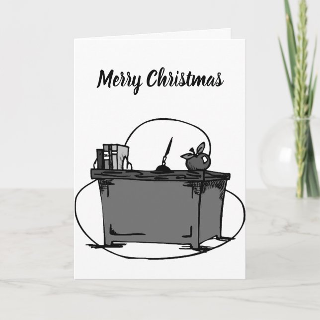 CARTES POUR FÊTES ANNUELLES **ENSEIGNANT SPÉCIAL** À NOËL *BEAUX MOTS* (Devant)