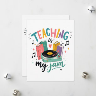 Cartes Pour Fêtes Annuelles Enseignement Rétro Est Mon Jam Disque Vinyle Ensei