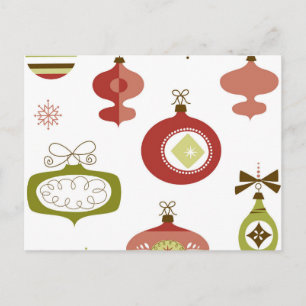 Cartes Pour Fêtes Annuelles Ensemble d'ornements de Noël rétro
