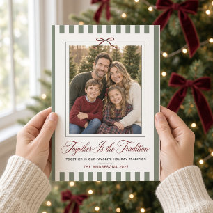 Cartes Pour Fêtes Annuelles Ensemble est la tradition de Noël avec un ruban de