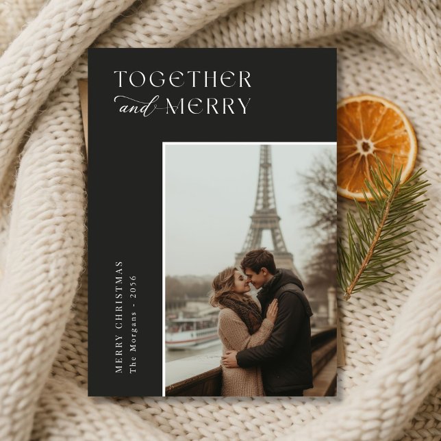 Cartes Pour Fêtes Annuelles Ensemble et Joyeux Elegant Photo de famille Noël (Créateur téléchargé)