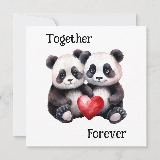 Cartes Pour Fêtes Annuelles Ensemble Froever Panda paire  (Devant)