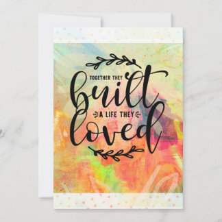 Cartes Pour Fêtes Annuelles Ensemble, ils ont construit une vie qu'ils aimaien