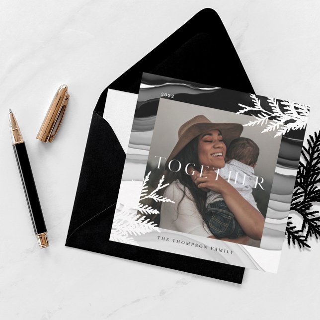 Cartes Pour Fêtes Annuelles Ensemble photo de Noël japonaise moderne et minima (Créateur téléchargé)