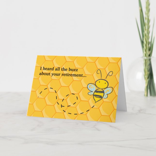 Cartes Pour Fêtes Annuelles Entendu tous les buzz mignonne bee Retirement (Devant)