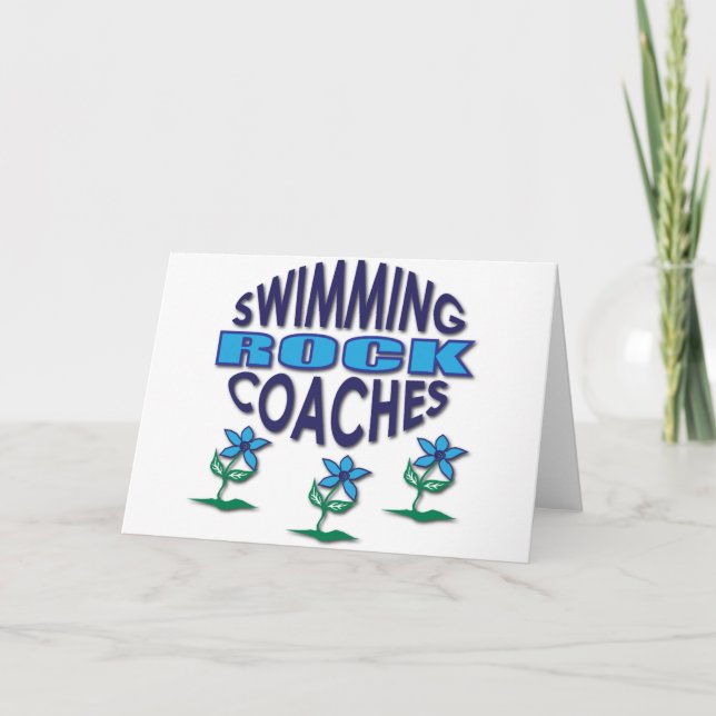 Cartes Pour Fêtes Annuelles Entraîneurs de natation Cadeaux de roche (Devant)