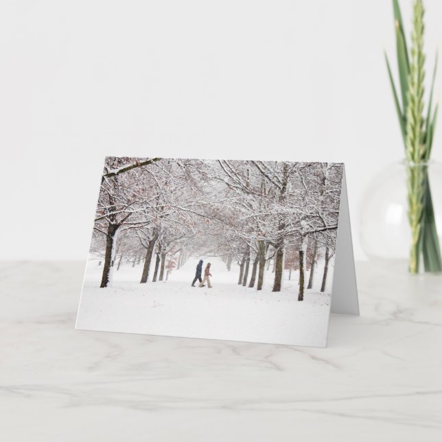 Cartes Pour Fêtes Annuelles Entre les arbres (Devant)