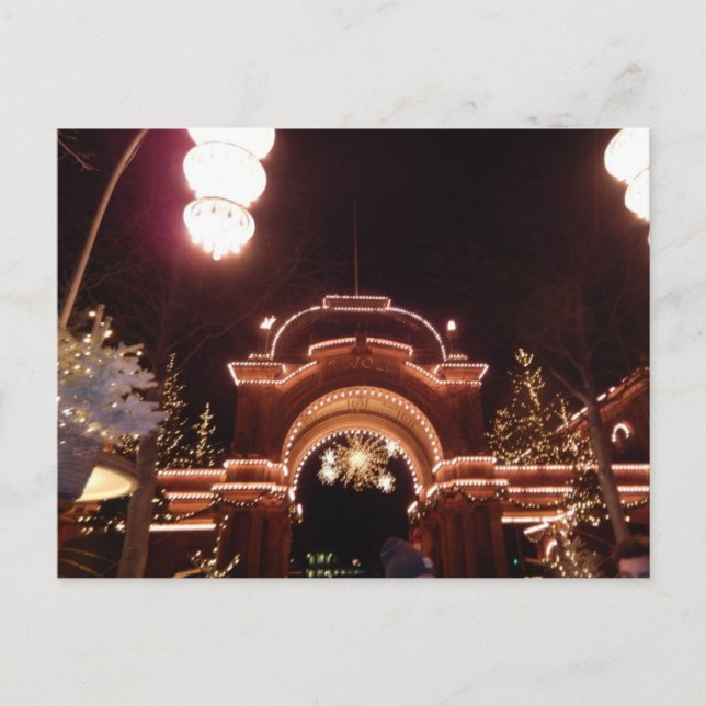 Cartes Pour Fêtes Annuelles Entrée Tivoli Noël Copenhague Danemark (Devant)