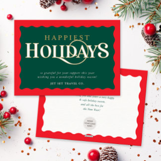 Cartes Pour Fêtes Annuelles ENTREPRISE DE MARQUE christmas rouge vert