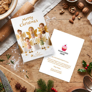 Cartes Pour Fêtes Annuelles Entreprise de Nourriture Macaron Angélique Noël TM