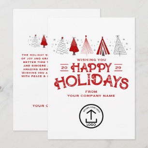 Cartes Pour Fêtes Annuelles Entreprise Fantaisiste Noël Clients Clients Rouge