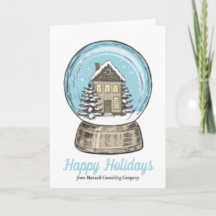Cartes Pour Fêtes Annuelles Entreprise immobilière mignonne globe de neige de