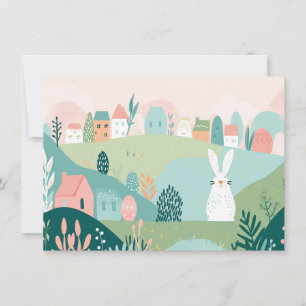 Cartes Pour Fêtes Annuelles Entreprise moderne Joyeux Lapin Artistique de Pâqu