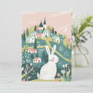 Cartes Pour Fêtes Annuelles Entreprise moderne Joyeux Lapin Artistique de Pâqu