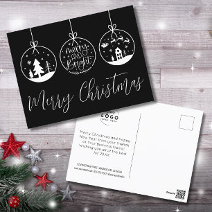 Cartes Pour Fêtes Annuelles Entreprise Moderne Logo Noël