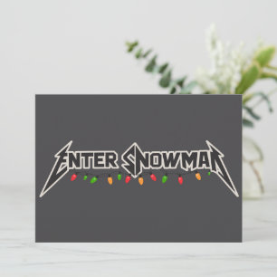 Cartes Pour Fêtes Annuelles Entrez Bonhomme de neige Noël Rocker Hiver Rock Mé
