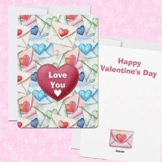 Cartes Pour Fêtes Annuelles Envelopes et cœurs de la Saint-Valentin