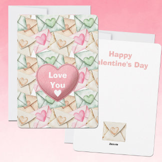 Cartes Pour Fêtes Annuelles Envelopes et cœurs de la Saint-Valentin