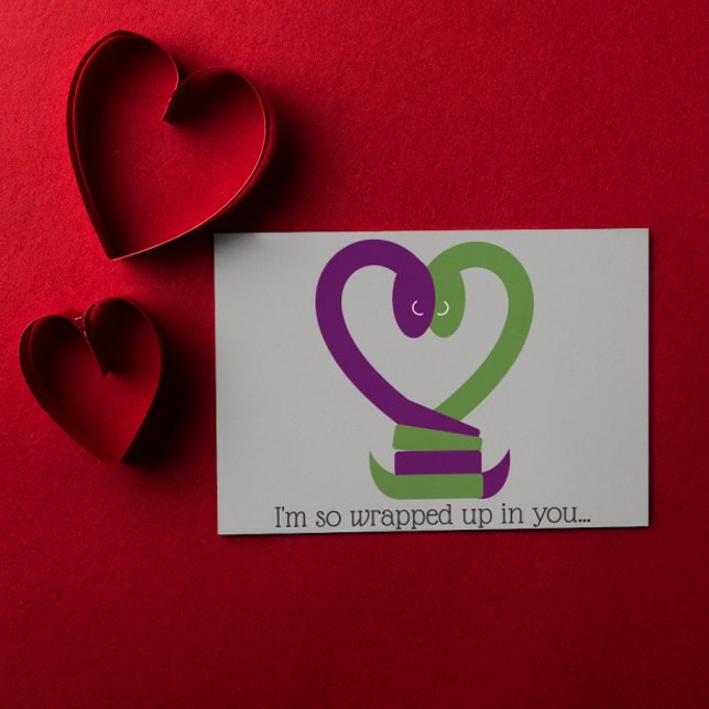 Cartes Pour Fêtes Annuelles Enveloppé dans vos serpents Love Post Card (Créateur téléchargé)