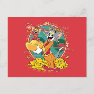 Cartes Pour Fêtes Annuelles Enveloppe rouge du Nouvel An Tom & Jerry
