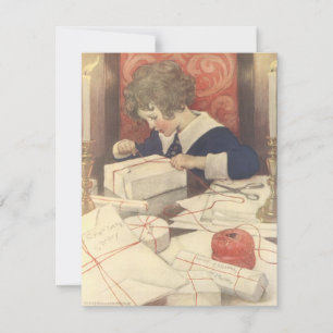 Cartes Pour Fêtes Annuelles Envelopper les cadeaux de Noël, Jessie Willcox Smi