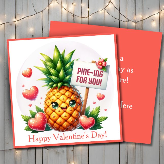 Cartes Pour Fêtes Annuelles Envie de pin pour une Saint-Valentin heureuse pers (Pine-ing For Cute Happy Valentine's Day Custom Holiday Card. Add your name & a special message!)
