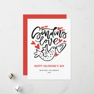Cartes Pour Fêtes Annuelles Envoi d'amour Calligraphie moderne Saint-Valentin