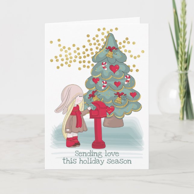 Cartes Pour Fêtes Annuelles Envoi d'amour Cette saison des fêtes (Devant)